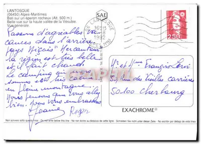 Lantosque — Lembrete de Lantosque — EXACHROME — Verso