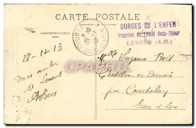 De Gorges de l'Enfer — Levens (Alpes-Maritimes) — onbekende uitgever, n° 505 — Achterkant