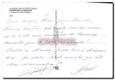Mandelieu la Napoule — widok z lotu ptaka portu i wybrzeża — Wydawnictwo Y.P.A. 101 — Rewers