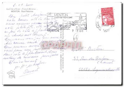 Menton — Côte d'Azur — wydawca Les Éditions MAR — Rewers