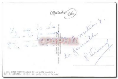 Menton — Stare miasto i port — Wydawnictwo A.D.I.A. Nice, nr 06 — Rewers