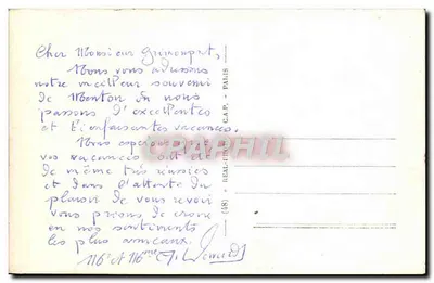 Menton — Vista tirada da Fronteira Italiana — 264 — Verso