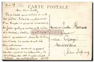 Menton — O Quai Bonaparte — RM — Edições Rostan e Manier, n°151 — Verso