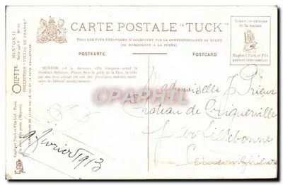 Menton. Widok ogólny — wydawca OILLETTE, seria n°68 — Rewers