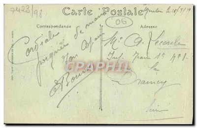 MENTON (Alpes-Maritimes) — Promenada Południowa — ND. Phot. — Rewers