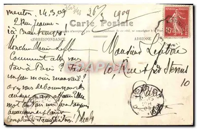 Menton — Panorama dei Giardini Pubblici — Edizione speciale 'Aux Dames de France' — Verso