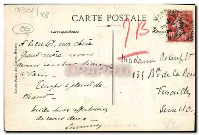 Menton - Widok z Kapitana Martin — Wydawnictwo Palais des Cartes, Menton, nr 13 — Rewers