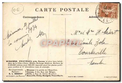 Miramar d'Estérel — widok panoramiczny z Kapitany Roux i Zatoki blisko Cannes — Foto Rey, Cannes — Rewers