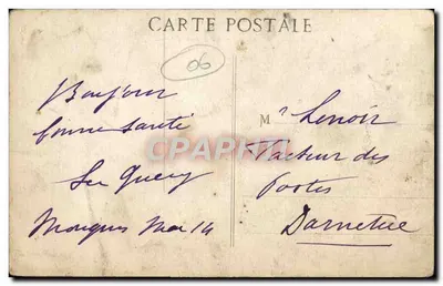 Bilhete postal antigo Mougins Vista Sobre o Estérel — Verso