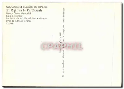 Zamek La Napoule — Sala do jedzenia — Wydawca Yvon, nr 301 — Rewers
