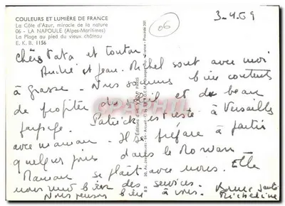 Plaża pod starym zamkiem — Côte d'Azur (Alpes-Maritimes) — Wydawnictwo Sztuki Juvon, nr 06 — Rewers