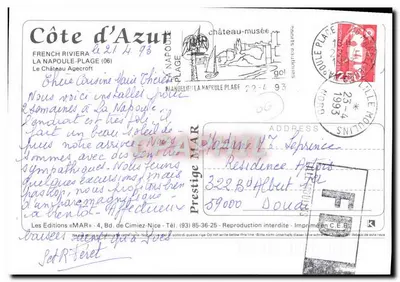 Zamek Napoule — Wybrzeże Azoru — Wydawnictwo (MAR) — Rewers