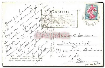 Zamek w Mandelieu — Widok na odnowiony zamek z XVIII wieku — Cap — Rewers