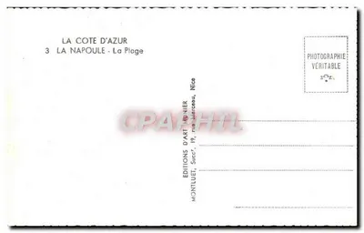 La Napoule — Plaża — widok plaży i zamku — Wydawnictwo Art Munier — Rewers