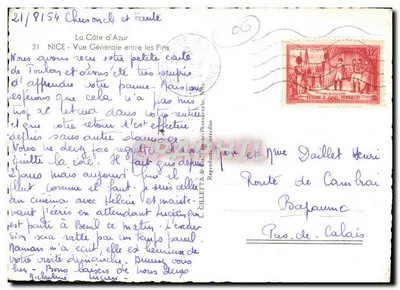 Nice - Vue Générale entre les Pins — éditeur L. GILLETTA & Cie — Rewers
