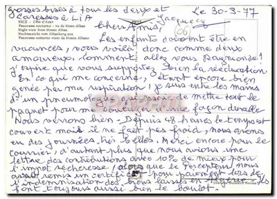 Nice - Côte d'Azur — nocny widok na Mont Alban — wydawca Sopiré, nr 06 — Rewers