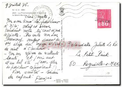 Nice - Promenada Anglika i Mont-Boron — Wydawnictwo Sztuki Montluçon, n° 253 — Rewers