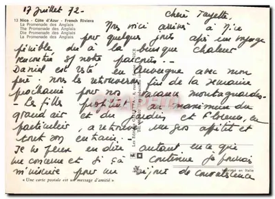 Nice - Promenade dos Ingleses — vista panorâmica — Edições GHPHIL, n°8 — Verso