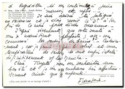 Nice - Côte d'Azur - Promenada Anglika — Wydawnictwo CAPHILIA, nr 167 — Rewers
