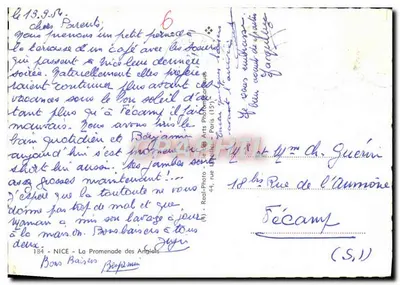 Nice - Promenada Anglijska — widok panoramiczny — Real-Photo - Je-les Arts Photomarqués — Rewers