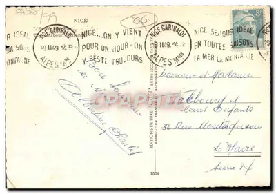 Nice - Alpy Morskie — L'Empire du Poste, wydawca, seria 1524 — Rewers