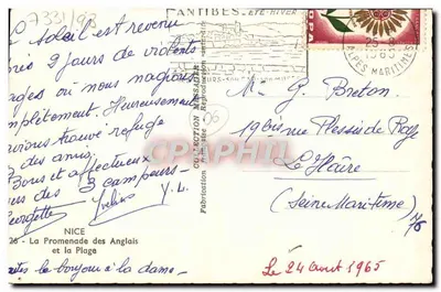 Nice - De Promenade des Anglais en de Strand — Uitgever: Collection Messager, n°06 — Achterkant