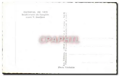 Carnaval de Nice — Inadvertance du Lampiste — Éditions V. Bonifassi — Rewers
