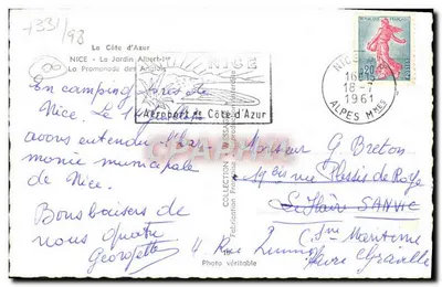 Nice - A Promenade dos Ingleses — S. Messager, n° 331/98 — Verso