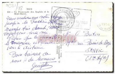 La Promenade des Anglais i Mont-Boron — Nice — Éditions G. Montluët, n° 634 — Rewers