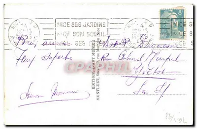 Nice - Pałac Morza Śródziemnego — Efekt Nocy — Munier, nr 276 — Rewers