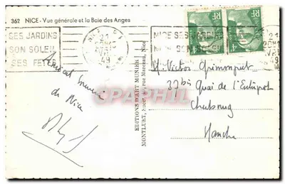 NICE - Ogólny widok i Zatoka Aniołów — Wydawnictwo Dart Munier, nr 362 — Rewers