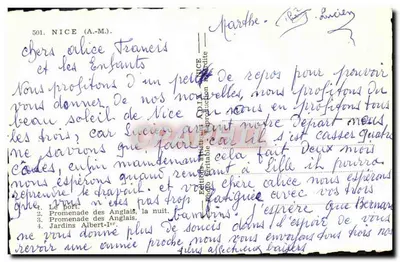 Vista de Nice — Lembrete de Nice — Editor Graphphil, n° 501 — Verso