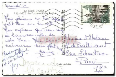 Kraj nad Morzem Śródziemnym — Promenada Anglijska — Wydawnictwo Cannes — Rewers