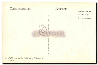 Nizza - Il Giardino Pubblico e il Palazzo della Jetée — Imp. Neudhain & Cie, Parigi — Verso