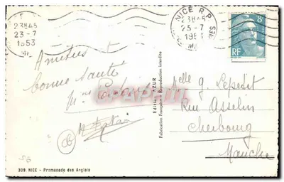 Nice - Promenada Anglika — Wydawnictwo AZUR, nr 309 — Rewers