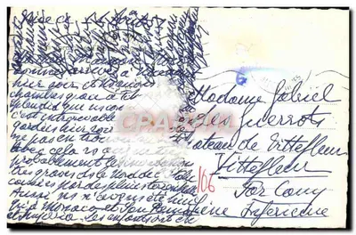 Ogród Lata w Monako — widok z hoteli Corniche — wydawca nieznany, numer serii nie widoczny — Rewers