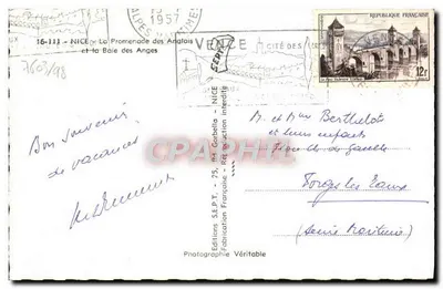 Nice - La Promenade des Anglais et la Baie des Anges — Éditions S.E.P.T. - Fabrication Véritable — Verso