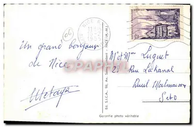 NICE - Promenade dos Ingleses — vista panorâmica — Ed. S.I.C.A., n°99 — Verso