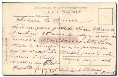 Nice - Tuinen Albert I — Uitgave Giletta, NICE, n°163 — Achterkant