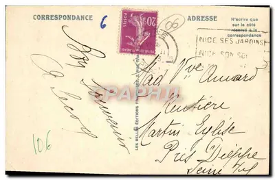 Nice — Ogród Albert I i Północna Półka — Wydawnictwo Les Belles Éditions Françaises, n°292 — Rewers