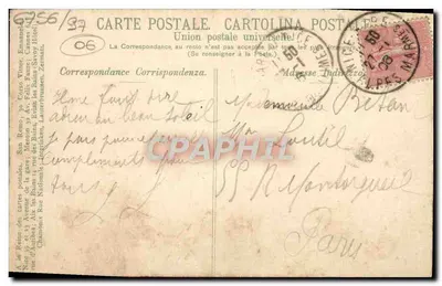 Nice — Promenade des Anglais z Zatoką Aniołów — wydawca 'Union postale universelle' nr 6907 — Rewers