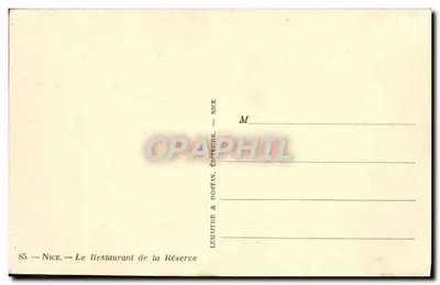 Nice — Restauracja Réserve — Lemaître & Rostan, Nice — Rewers