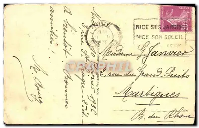 NICE - Promenada Anglijska — widok plaży i budynku z kopułą — wydawca nieznany, n° 283 — Rewers