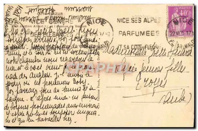 Widok z Nicei — Ogród Albert — Wydawnictwo Frank, ulica Colonel Drinker — Rewers