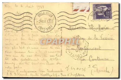 Stara pocztówka Nice Promenade des Anglais — Rewers