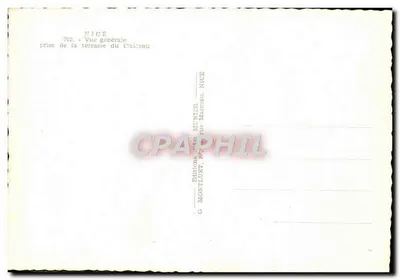 Nice — Ogólny widok z tarasu zamku — Wydawnictwo G. Montloet, Nice — Rewers