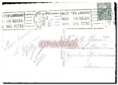 Widok z Nicei — Ogród Mont-Boron — Wydawnictwo Montluc, Nice — Rewers
