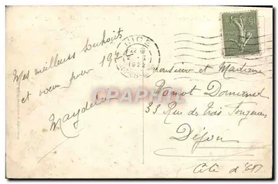 Stara pocztówka Nice Jardin Albert 1er i Palac Jetee Promenade des Anglais — Rewers