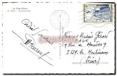 Ogólny widok Nicei — Półwysip Azorski — L. Gilletta & Cie, wydawca — Rewers