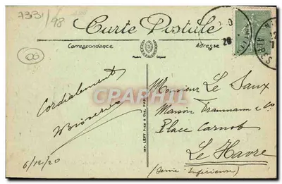 Nice — Wysoki pomnik upamiętniający S.M. Królową Wiktorię (kwiecień 1912) — SELECTA — Rewers